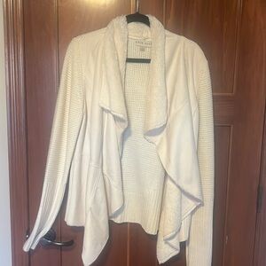 Suede, fur lined sweater sleeve jacket